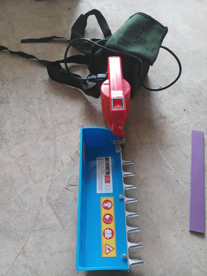 Máy hái chè cầm tay mini chạy điện acquy