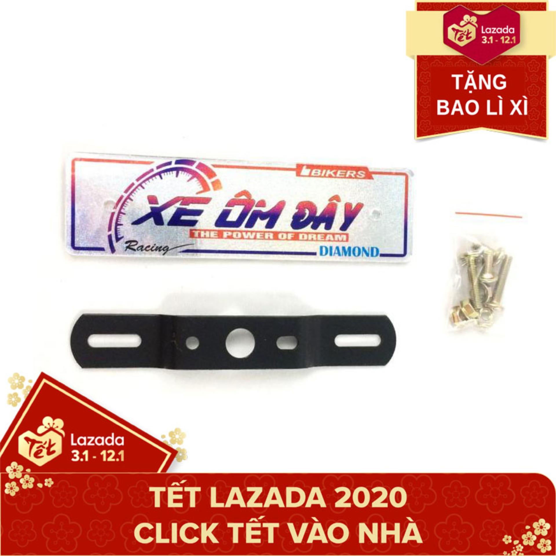 Bảng tên xe XE ÔM ĐÂY trang trí cho xe máy + Tặng bao lì xì Green Networks