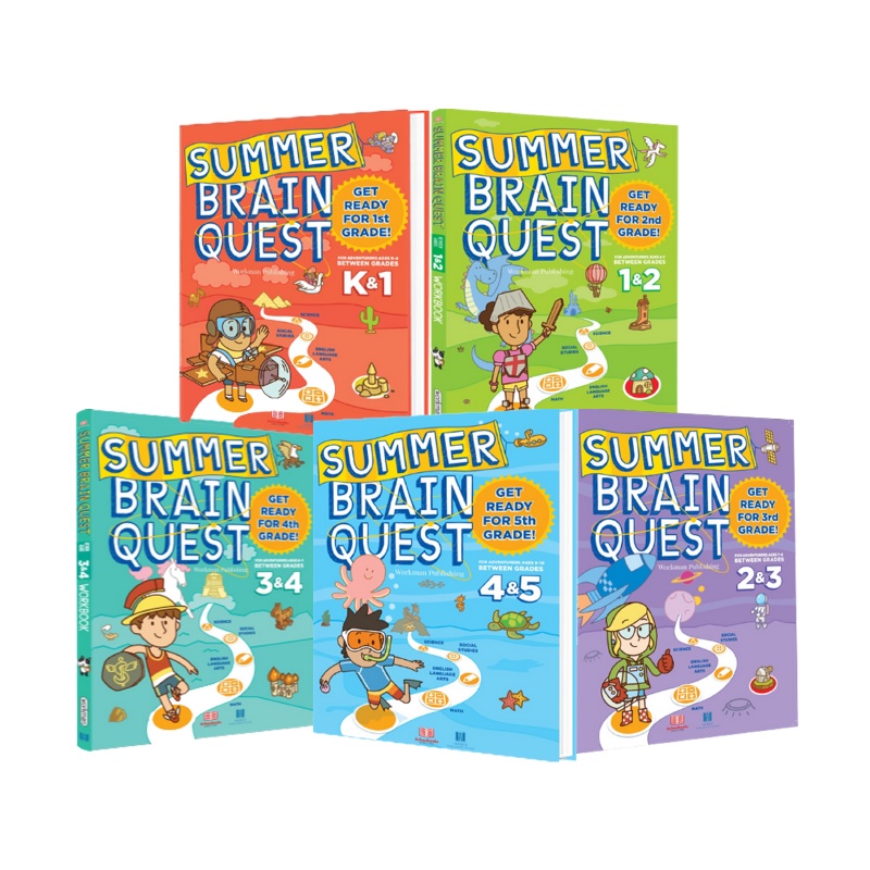Combo 5 cuốn summer brain quest k - 5 - nhà sách giáo dục á châu