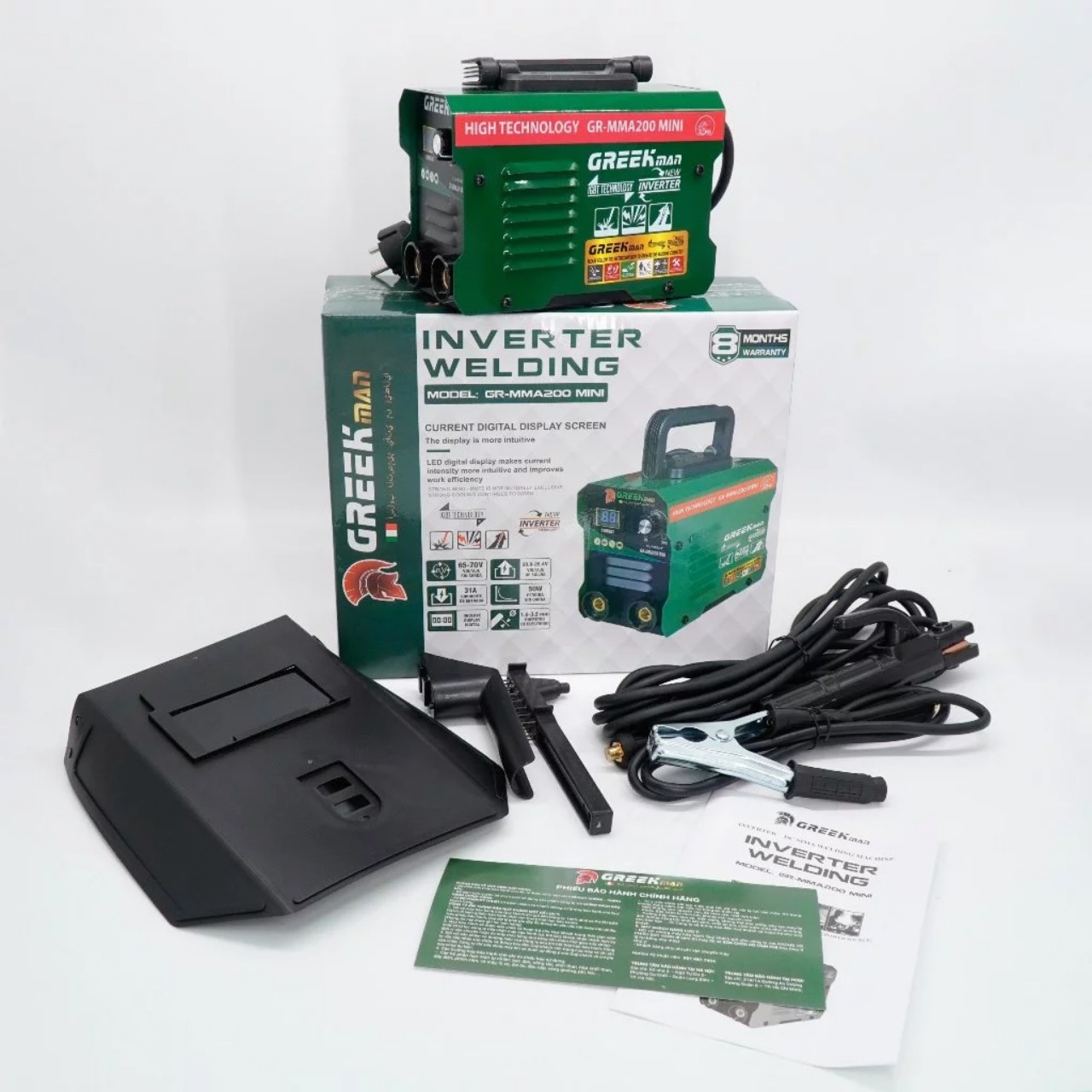 Máy Hàn Mini Chính hãng  GREEK MAN MMA200, , Máy Hàn QueDùng Cho Gia Đình, Tặng dây hàn tặng dây hàn dài 5m