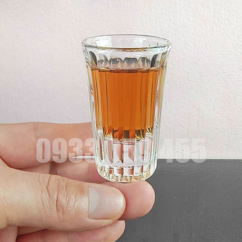 Bộ 6 ly uống rượu s đế dày, cốc thủy tinh uống rượu mạnh wine glass