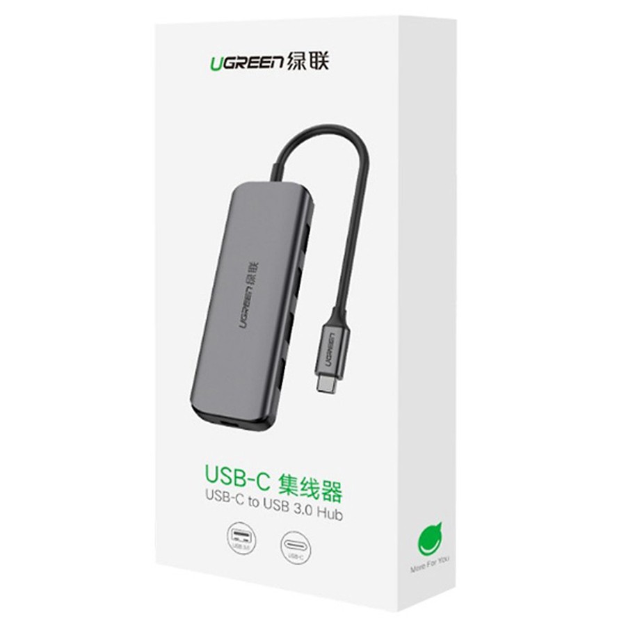 Bộ chia USB Type C ra 4 cổng USB 3.0 Ugreen 50980 có nguồn phụ  - HapuStore