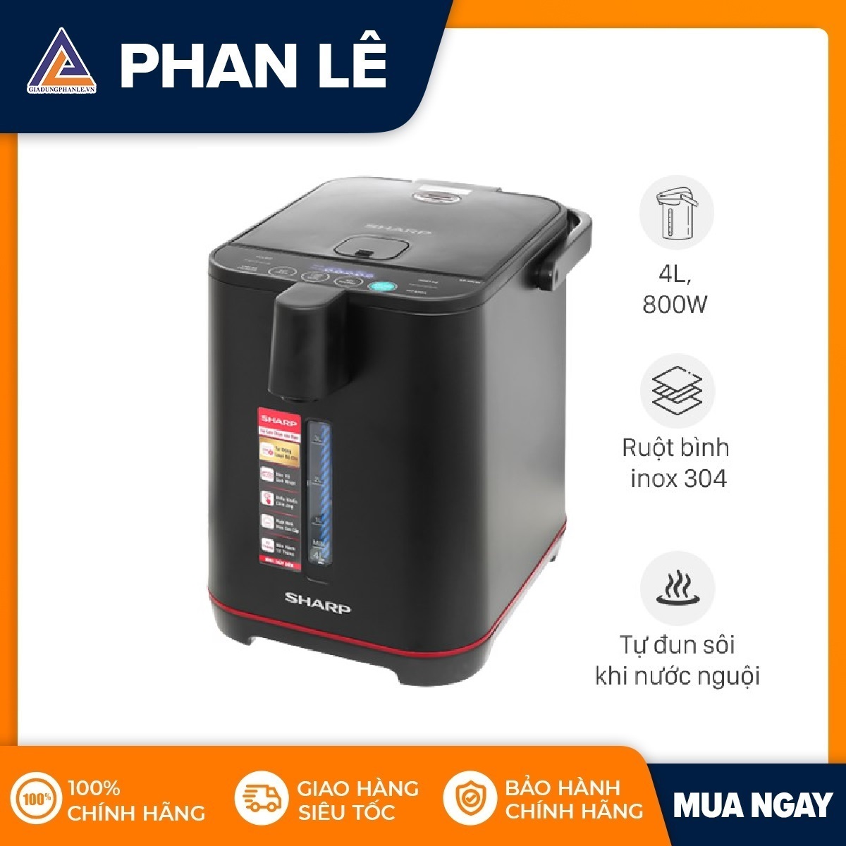 BÌNH THỦY ĐIỆN BƠM ĐIỆN TỬ SHARP KP-40EBV