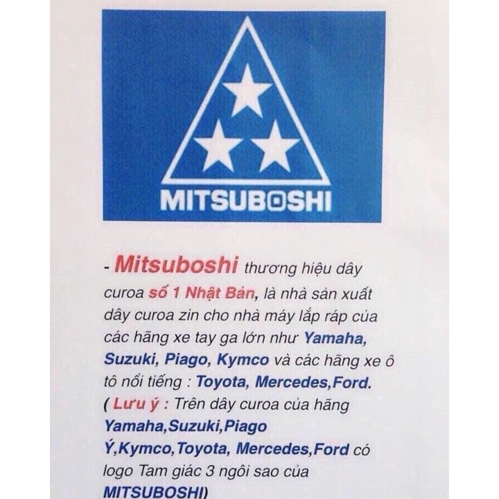 Dây curoa mitsuboshi chính hãng