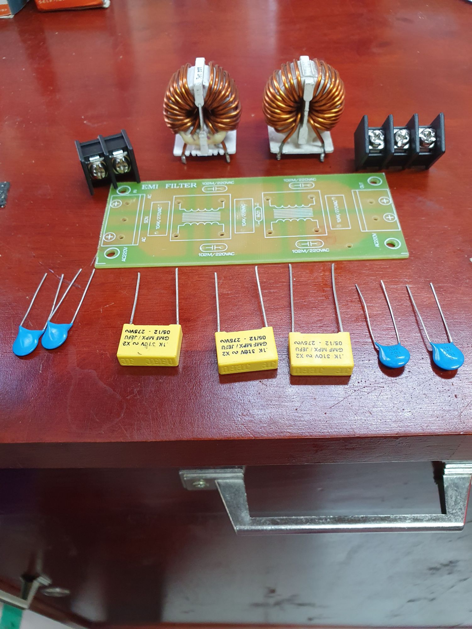 Combo mạch EMI lọc nhiễu nguồn điện AC 220V-10A ( CHƯA HÀN)