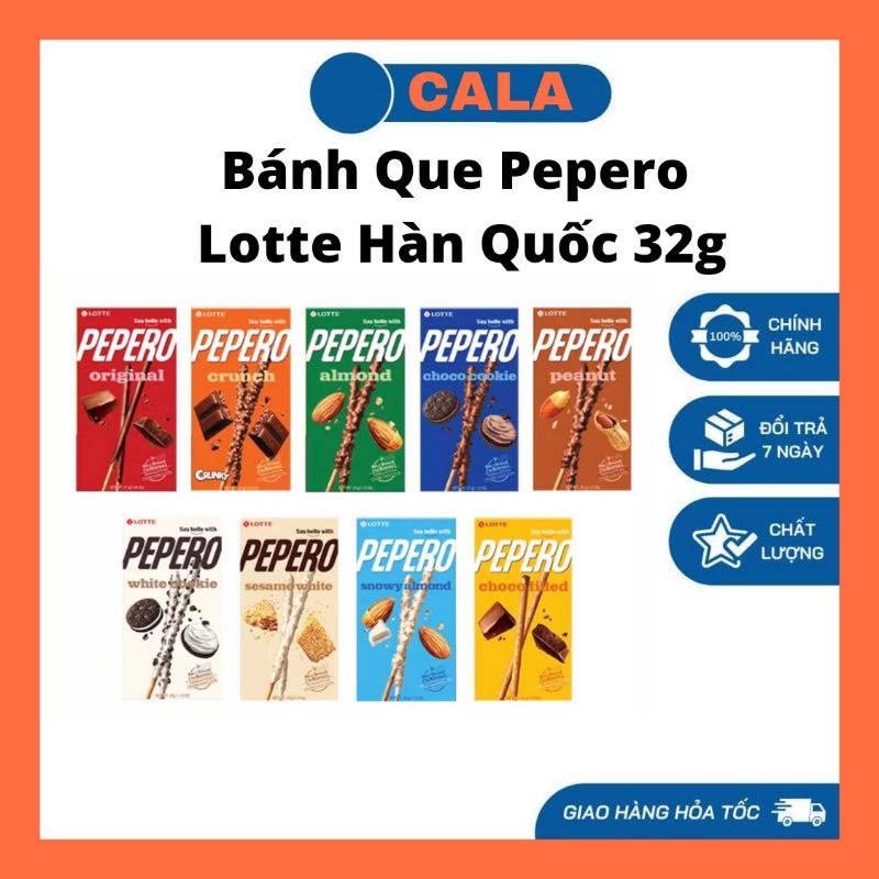 (7 Vị) Bánh Que Pepero Lotte Hàn Quốc 32g