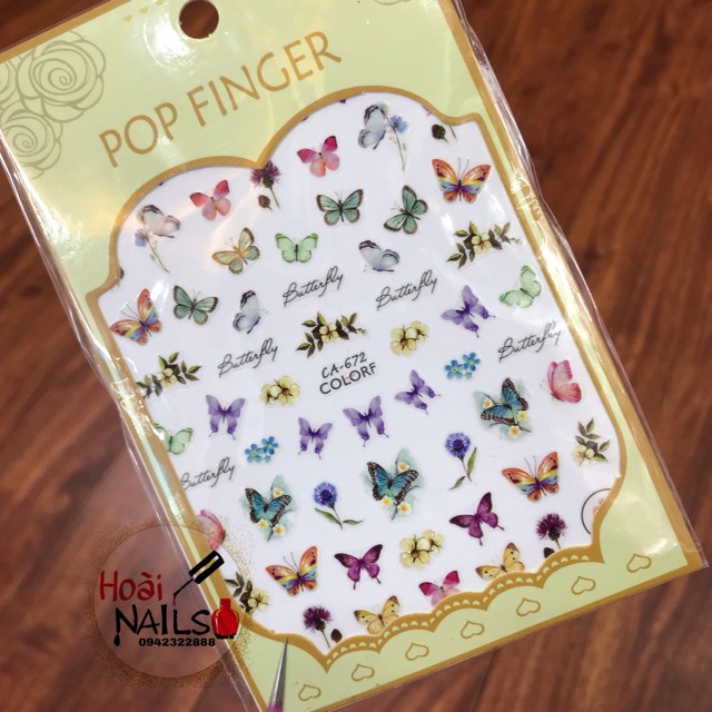 Sticker dán hình bướm Phụ kiện Nail