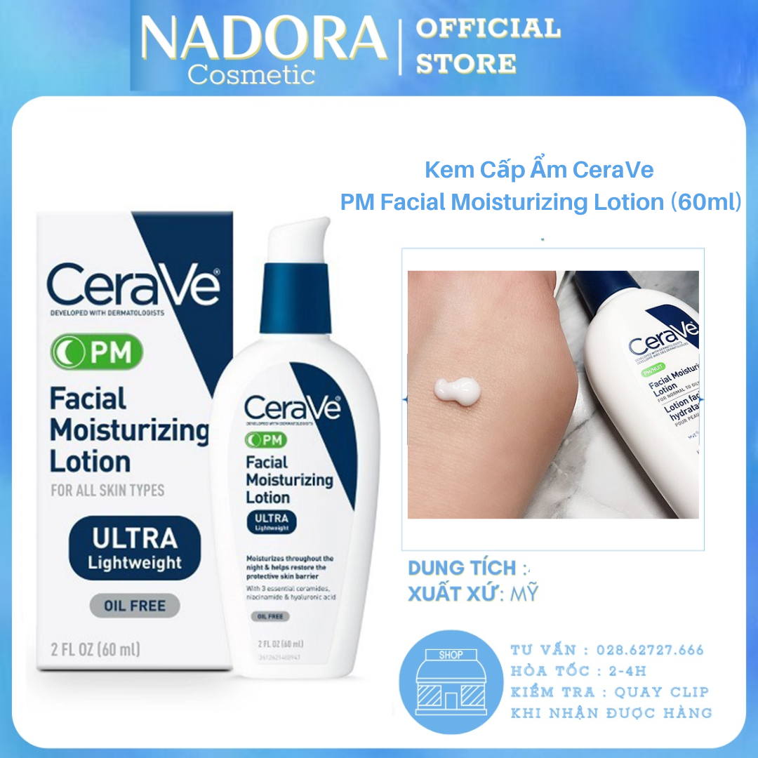 Kem Cấp Ẩm CeraVe PM Facial Moisturizing Lotion (60ml)