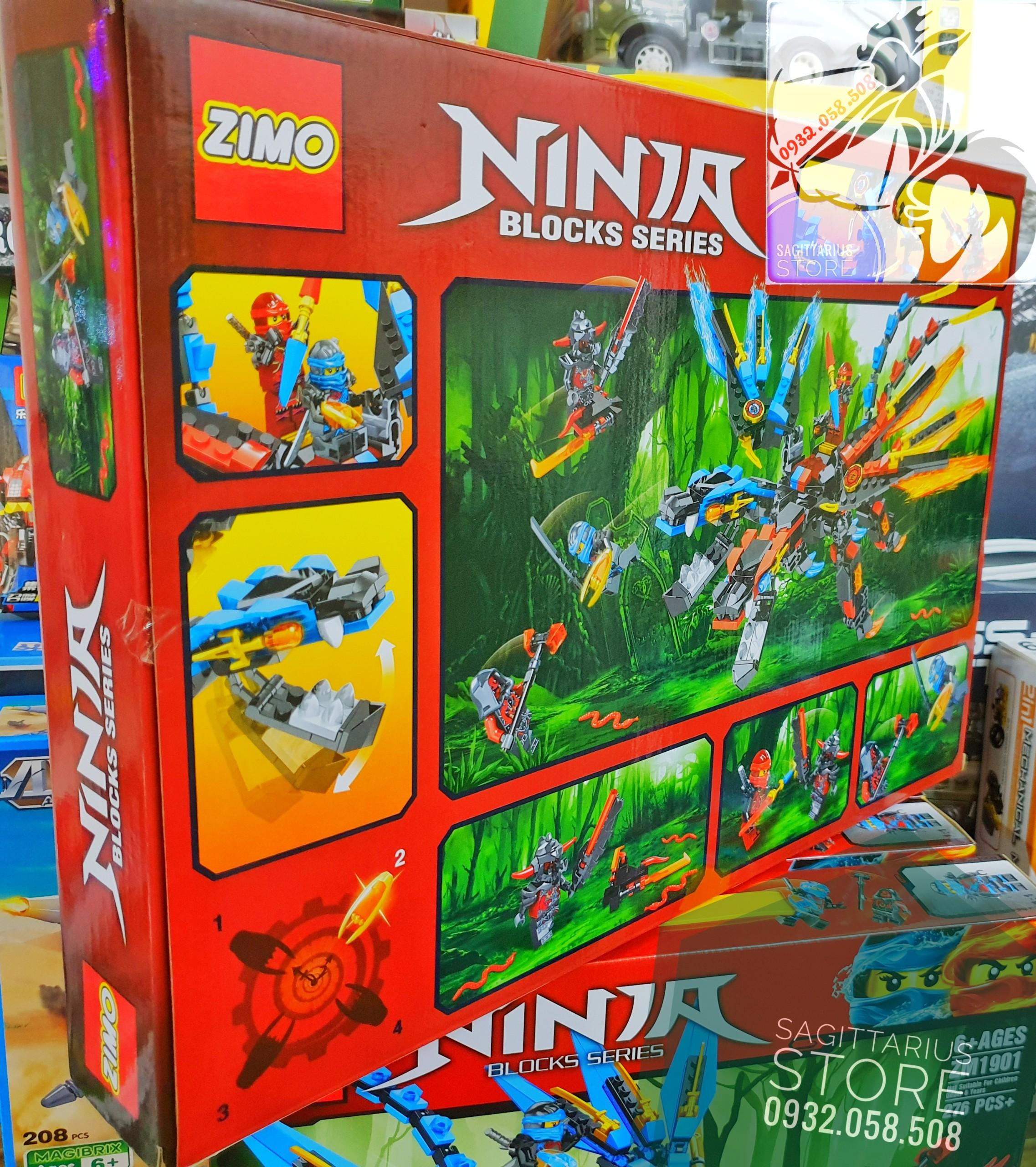 [HCM]Bộ Lego Zimo Lắp Ráp Robot Ninja Rồng 2 Đầu ( 430 Mảnh )