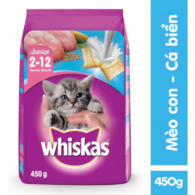 THỨC ĂN HẠT CHO MÈO CON VỊ CÁ BIỂN VÀ SỮA - WHISKAS JUNIOR