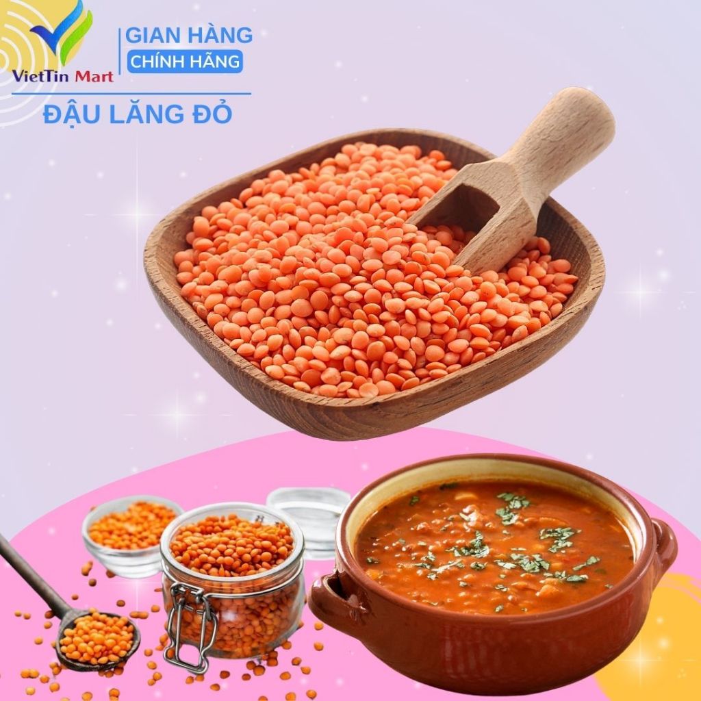 Đậu lăng đỏ 500g (hạt chưa chế biến) -Viettin Mart