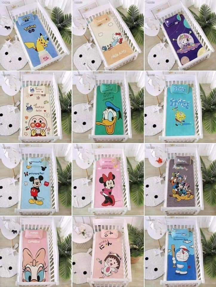 CHIẾU CAO SU NON KÈM VỎ GỐI CHO BÉ