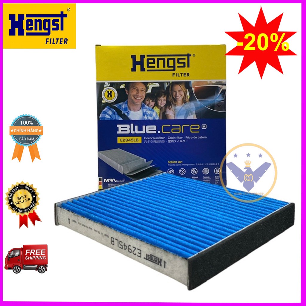 Lọc gió điều hoà than Hengst (Đức) xe Camry, Vios, Innova, Fortuner, Hilux, Yaris