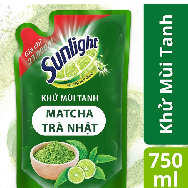 Nước rửa chén sunlight trà xanh túi 750g