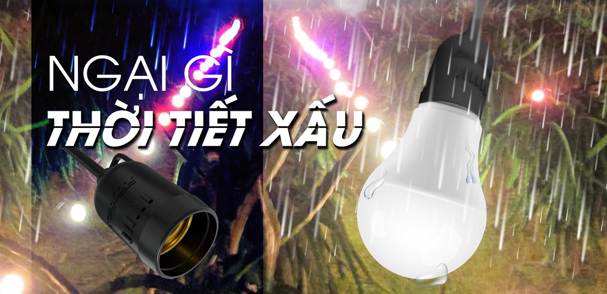 Đui đèn chống thấm nước chính hãng Rạng Đông E27 IP65