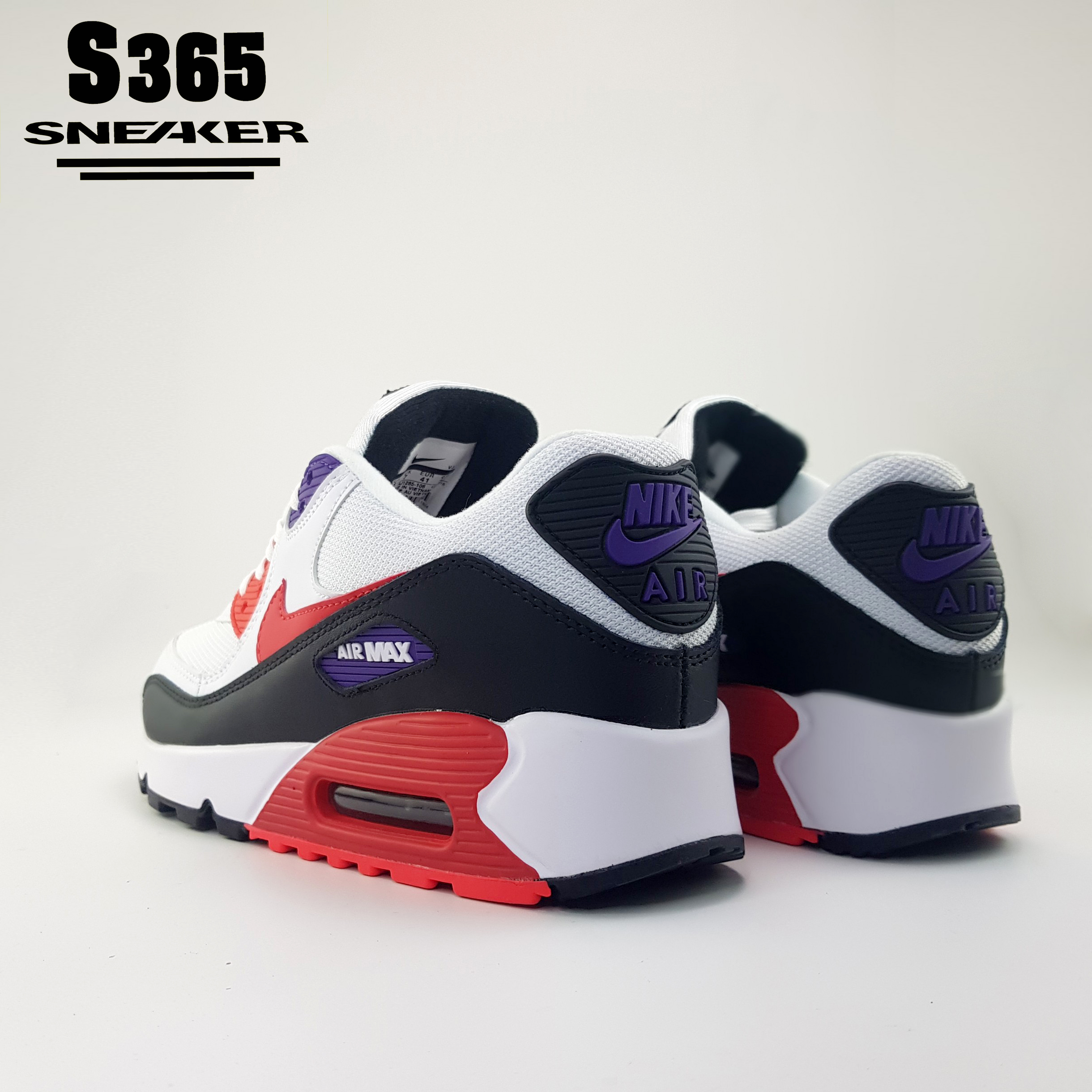 Giày thể thao sneaker Air max 90 White Red - Air max 3
