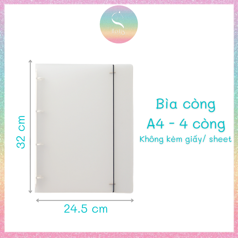 White Binder Bìa còng binder notebook A7/ A6/ A5/ B5/ A4 (Không kèm giấy)