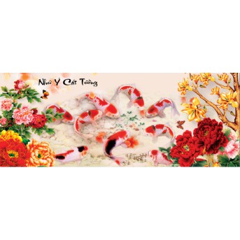 [HCM]Tranh thêu kết cườm Như Ý Cát Tường ms 53498