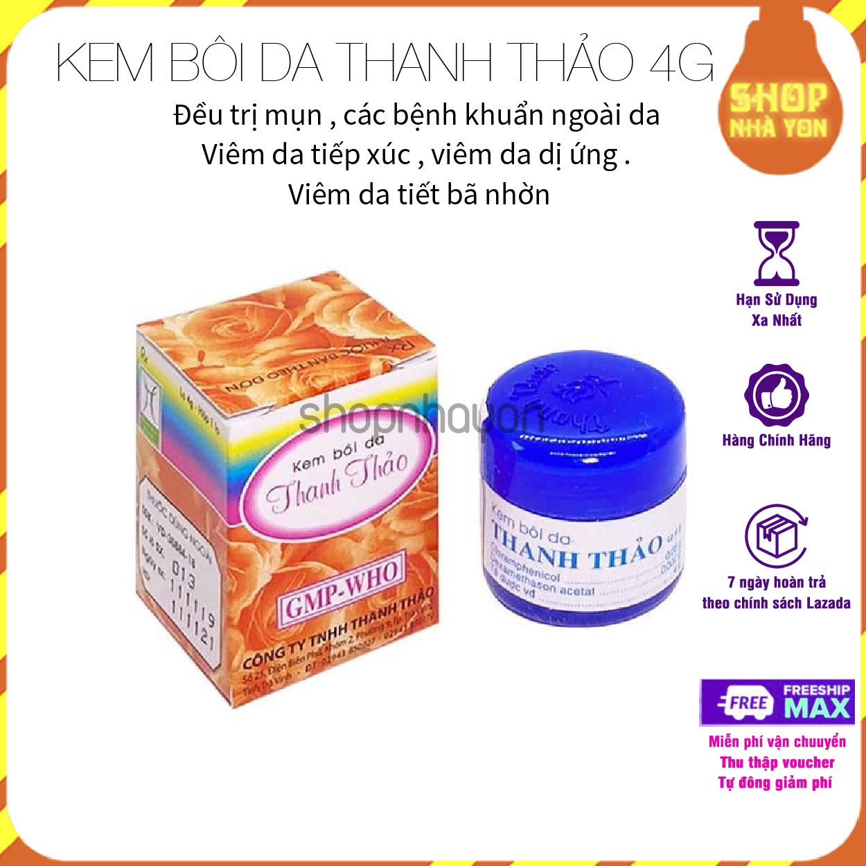 Hộp lẻ kem Thanh Thảo 4g dưỡng trắng da, giảm thâm,nám,trắng nhanh