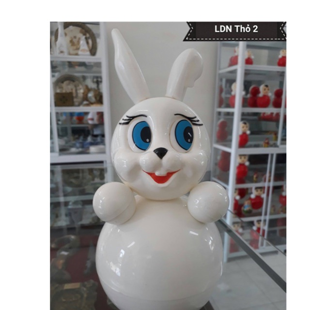 Lật đật nhựa thỏ trắng Nga - búp bê Nga