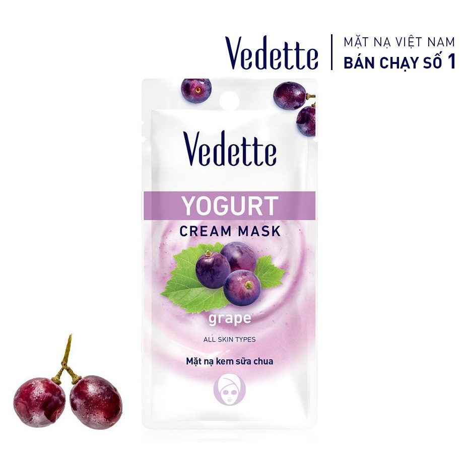 Mặt nạ kem sữa chua vedette nho 10ml