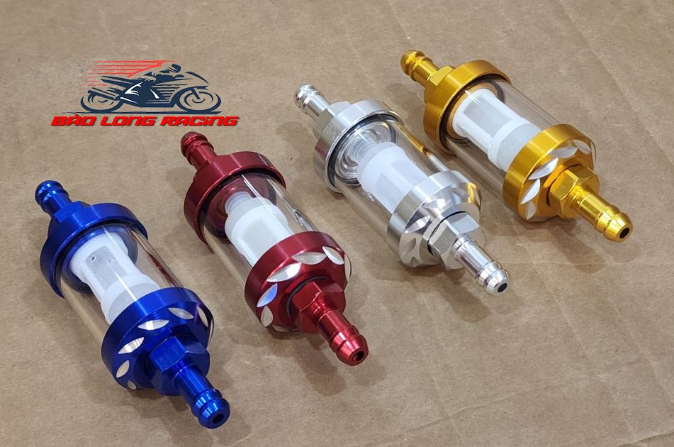 Lọc xăng thủy tinh trong suốt (màu vàng)