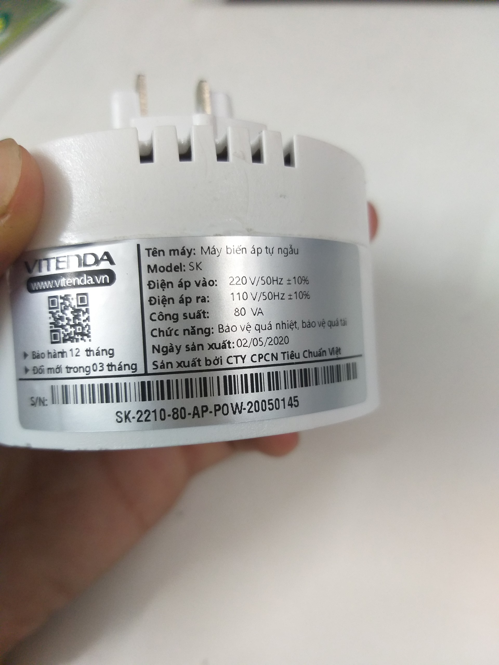 Bộ đổi nguồn vitenda 220v-110v (80VA)