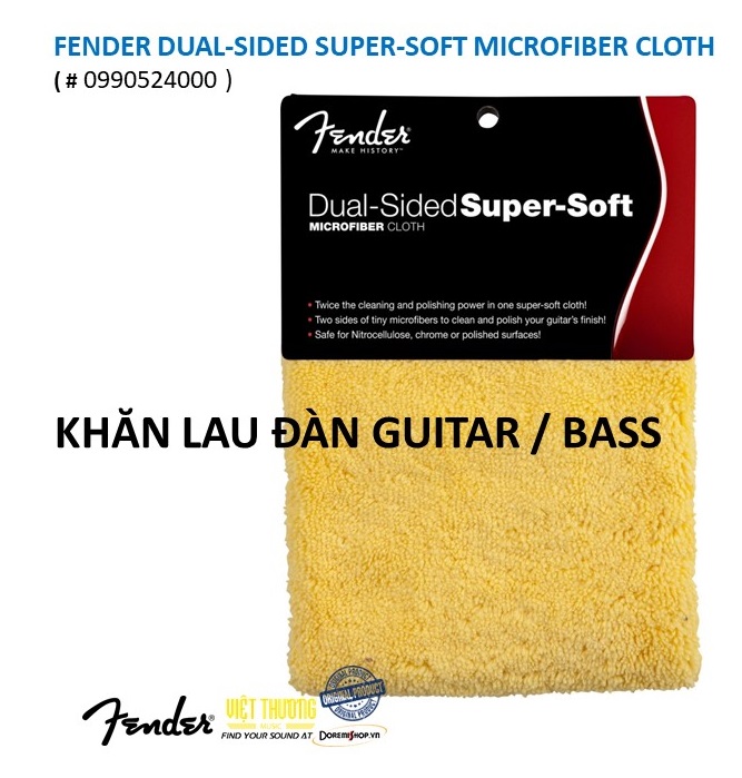 Khăn lau đàn guitar/bass/piano chính hãng Fender Microfiber Cloth