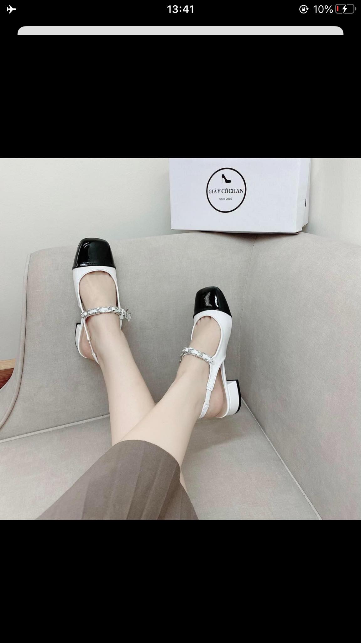 Giày cao gót Miu Miu, mũi đen siêu xinh