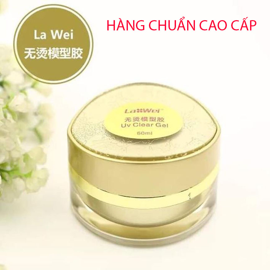 Gel Đắp LaWei Clear Gel UV Không Nóng Chính Hãng - Gel lawei đắp móng không nóng , Gel lạnh đắp móng nail , ẩn , gắn phụ kiện hũ 60ml