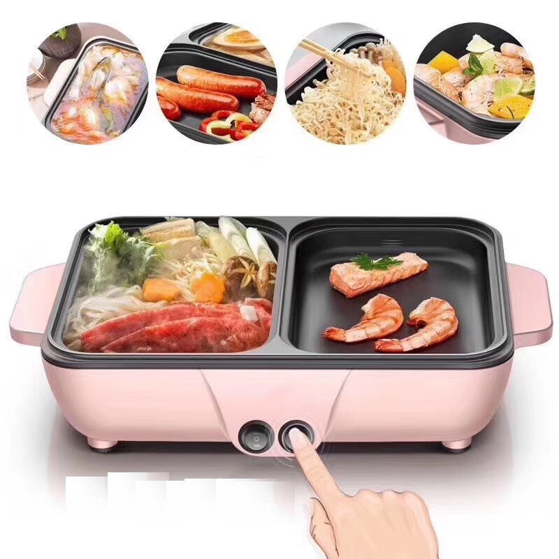 [HCM][ NỒI LẨU NƯỚNG 2IN1 ĐA NĂNG ] - NỒI LẨU NƯỚNG ĐIỆN CHIA 2 NGĂN MINI