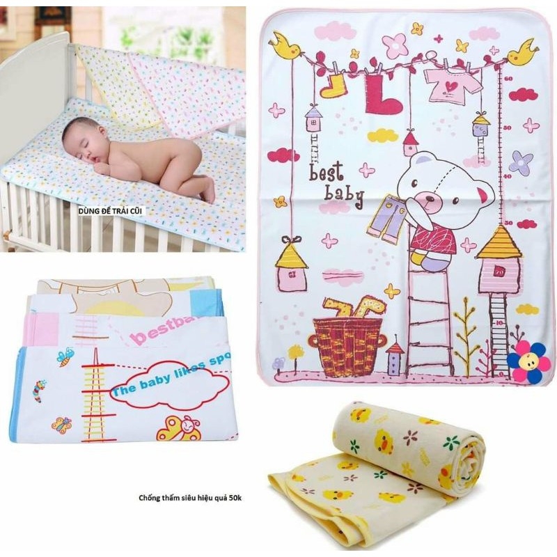 Chiếu cao su chống thấm 2 lớp hiền trang/loại nhỏ 45×65cm/nhiều mẫu