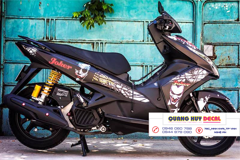 Tem trùm Air Blade đen xám Joker - Độ dán team trùm decal xe máy Air Blade đen xám Joker - Team trùm decal xe máy Air Blade rẻ đẹp và chất