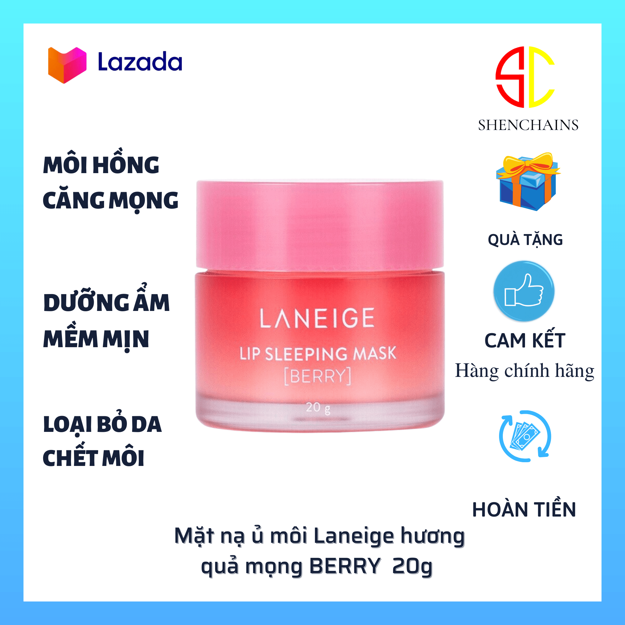 Ủ môi laneige full size 20g dưỡng ẩm môi siêu sale nhập sỉ shenchains
