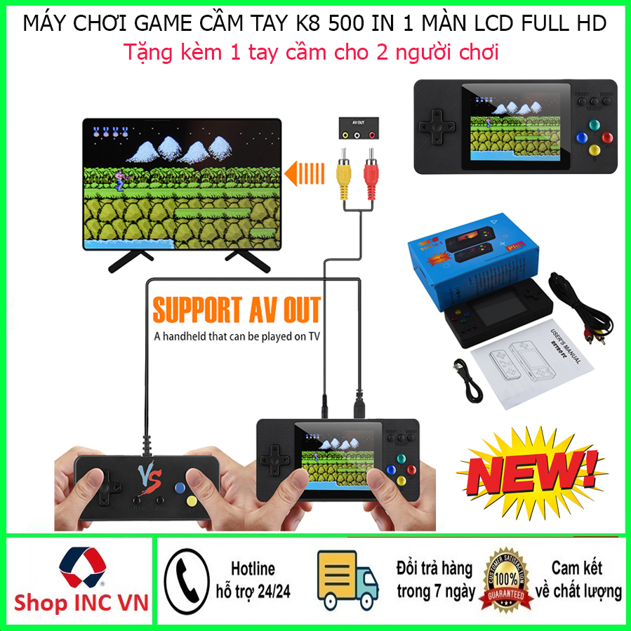 >> BÁO GIÁ MÁY CHƠI GAME CẦM TAY MINI RETRO FC 400 GAME | Shopee Lazada Sendo Tiki mới nhất 23 Máy chơi game cầm tay sup 400 trò tặng 100 trò chơi K8 cổ điển 9x hiện đại-Máy chơi game cầm tay mini retro gameboy 4 nút - máy gamer điện tử cầm tay sup PSP-Máy game 2 người chơi kết nối tivi- Đánh giá 5 sao (Màu đen)