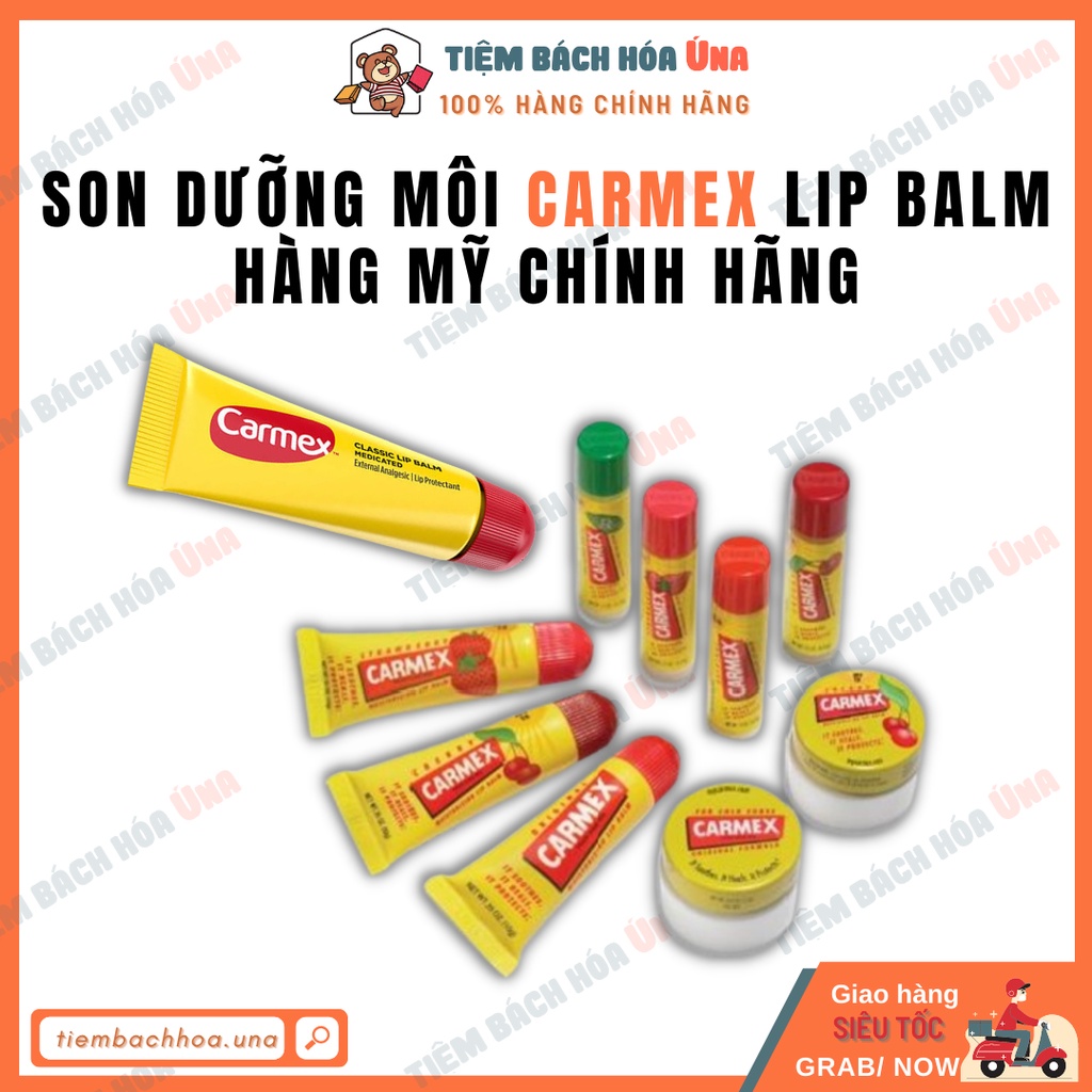 [Chính hãng] Son dưỡng môi Carmex Lip balm đủ mùi hàng Mỹ chính hãng tiembachhoauna