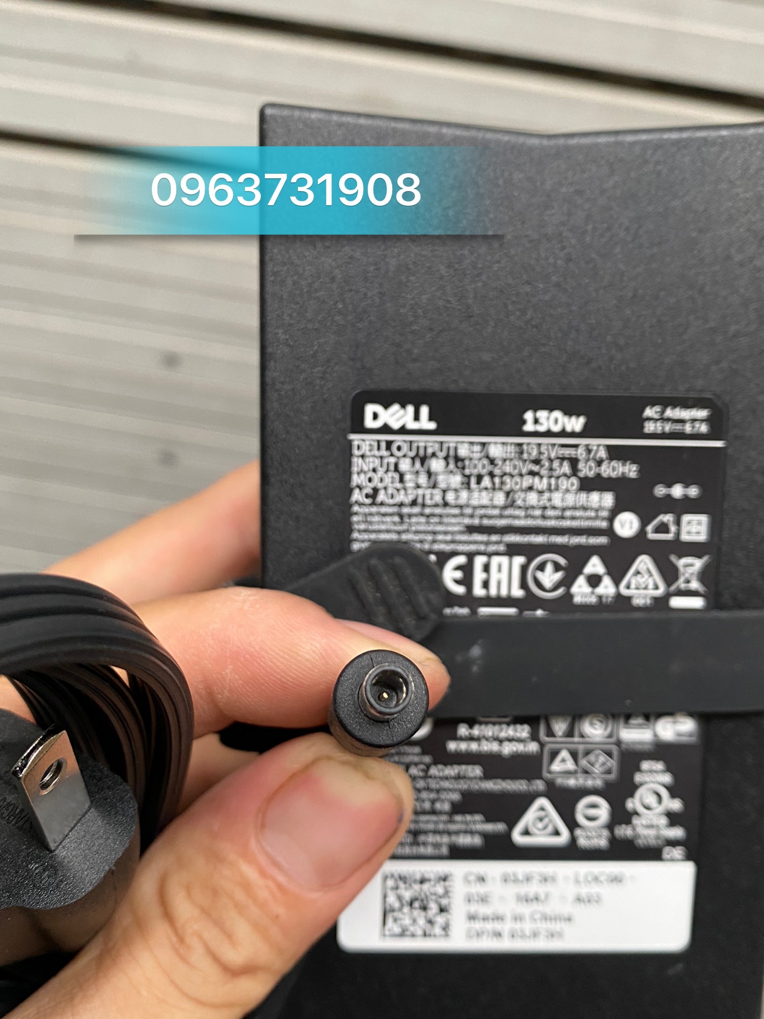 Dây sạc pin cho Laptop DELL XPS 15 130W zin bóc máy Dell