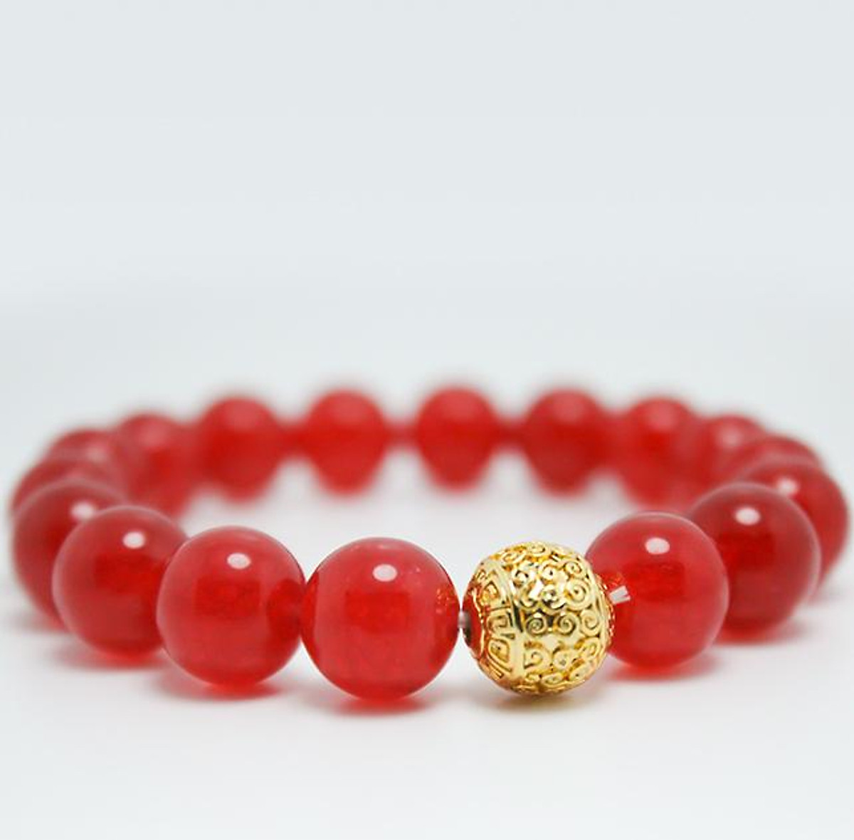 Vòng tay đá mã não đỏ mix hạt tròn MS228, Vòng tay phong thủy hợp mệnh Hỏa, Thổ, Thủy