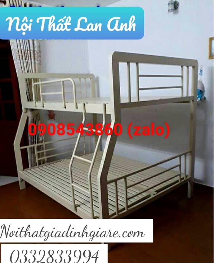 Giường tầng sắt hộp cao cấp 80cm x 1m2 x2m