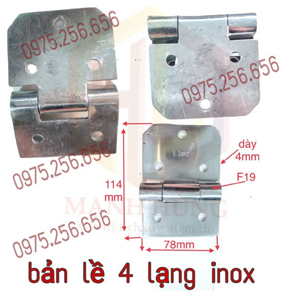 Bản lề 4 lạng inox phụ tùng ô tô phụ tùng xe tải bản lề inox chống han rỉ