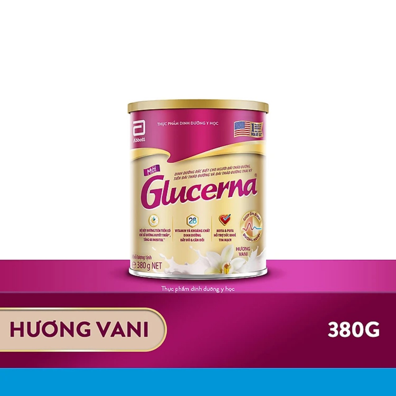 [Date 2026] Sữa Glucena 380g Hương Vani