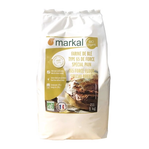Bột mì hữu cơ T65 Markal 1kg (Protein 13%) (Gói)