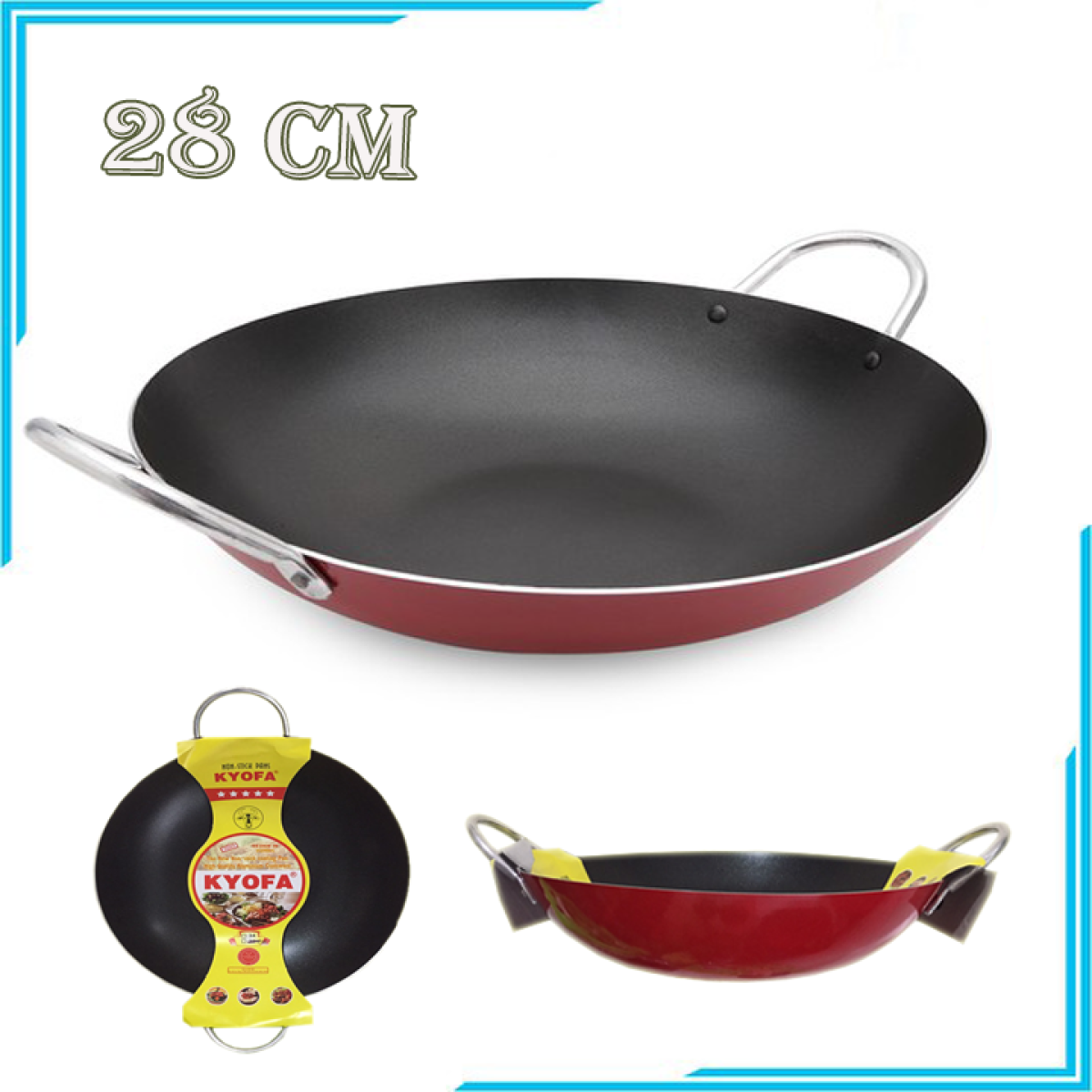 Chảo chống dính 2 quai sâu lòng Kyofa size 28cm