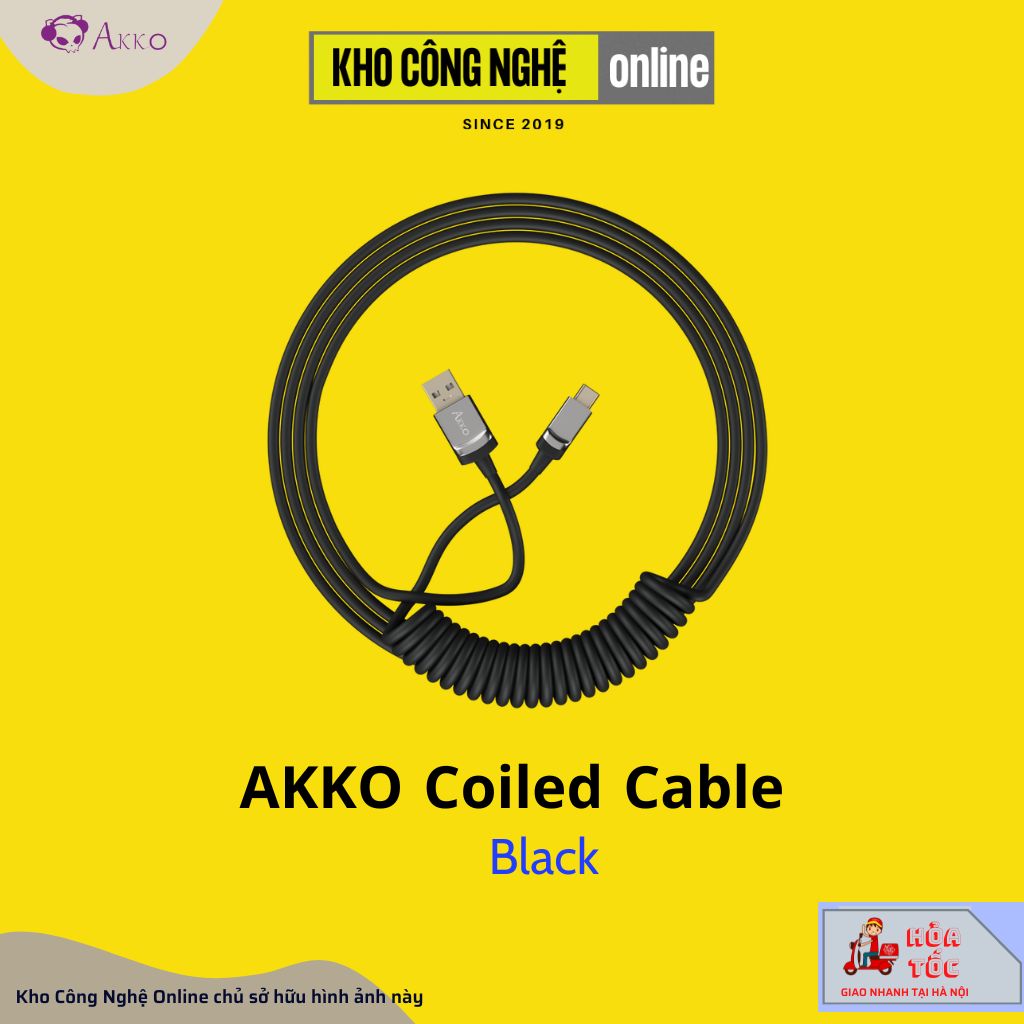 Dây cáp AKKO Coiled Cable (Black / White / Pink / Blue)