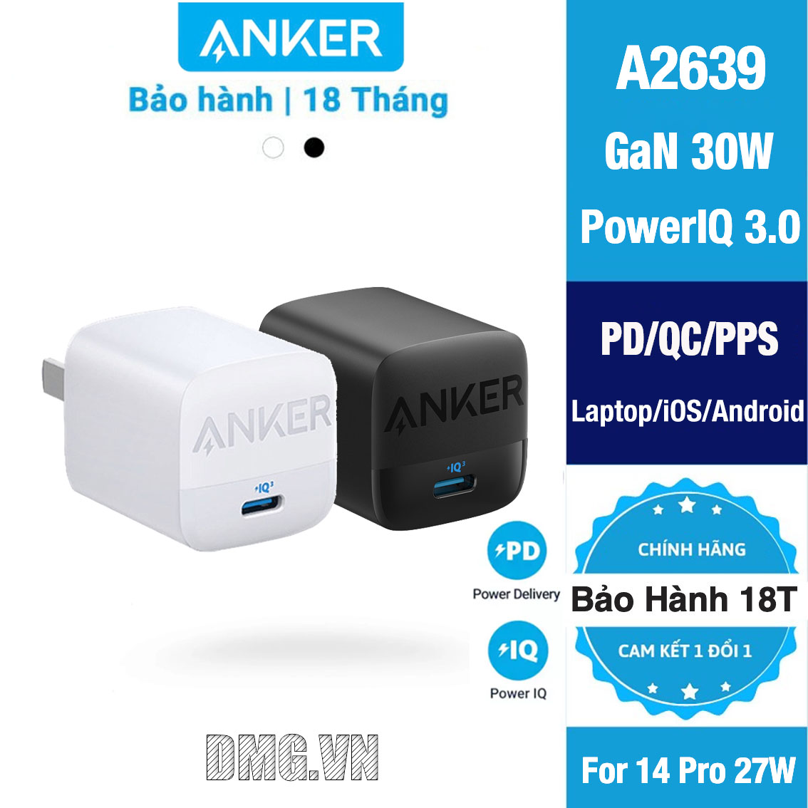 Sạc Anker 511 Nano Pro PIQ 3.0 20W ...