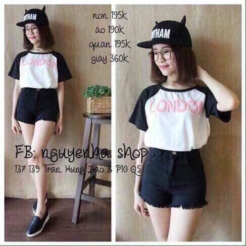 QUẦN SHORT JEAN NỮ ĐEN TRẮNG TUA LAI A2