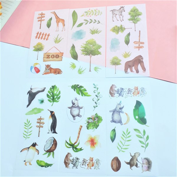 [HCM]Bộ 6 Tấm Sticker Dán Trang Trí - Động Vật