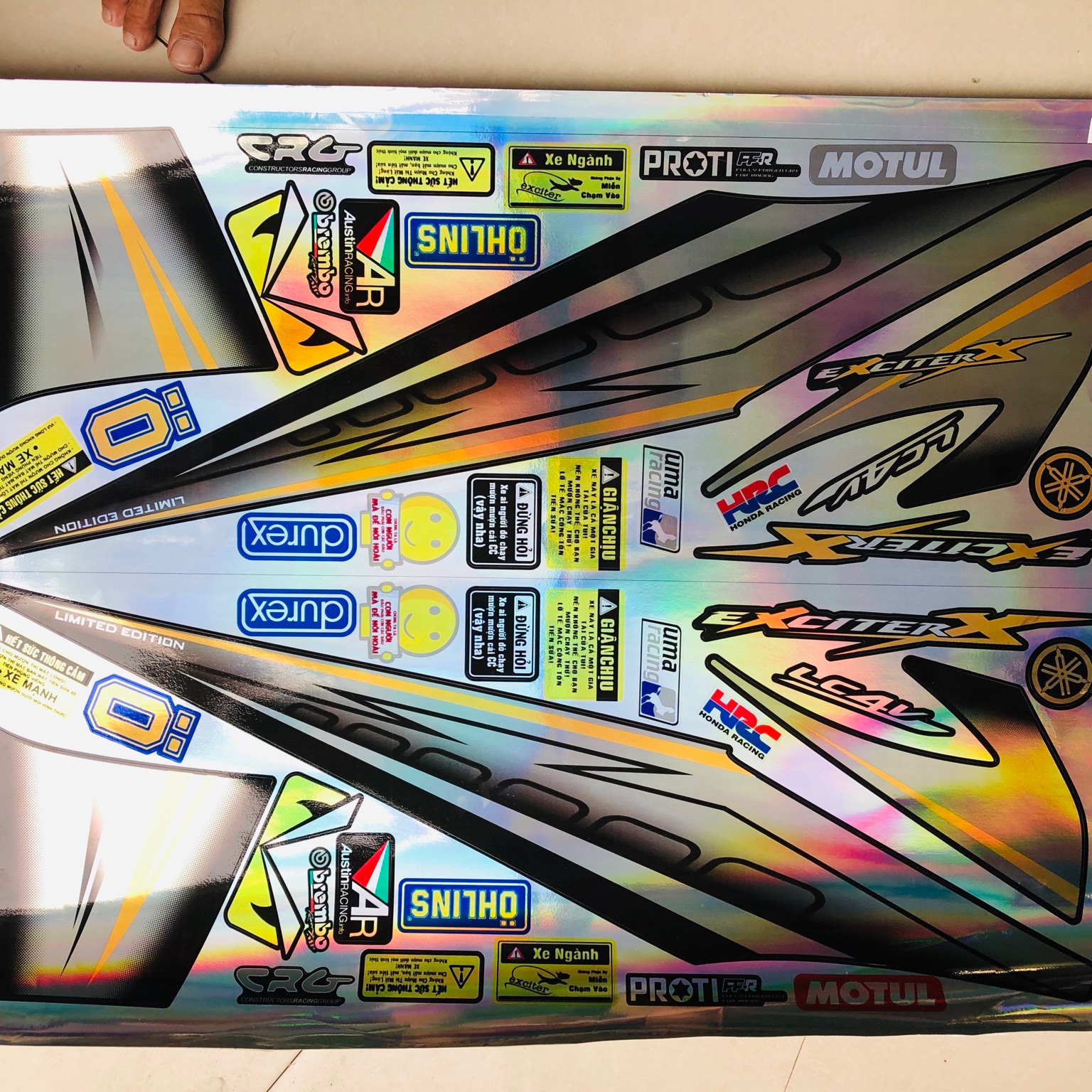 Tem rời exciter 2010 nano xám đen Crom titan 7 màu