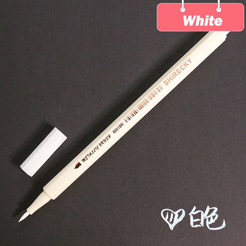 Lalunavn Bút lông mềm 10 màu sắc đầu Brush có nhũ STA Metallic Marker Pen Drawing - A13
