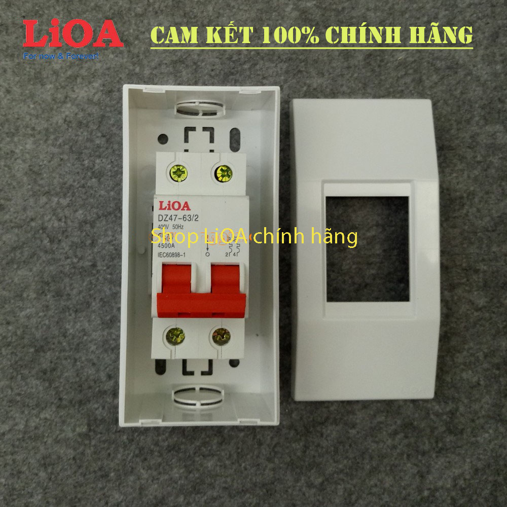 Combo cầu dao tự động (APTOMAT) LiOA  loại 2 cực - Lắp nổi